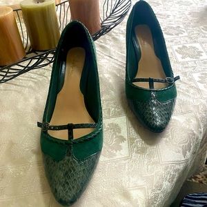 Cole Haan Heels Green Suede